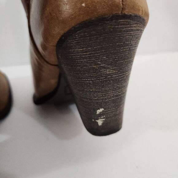 Brown and Burgundy Heeled Boots - Picture 10 of 11